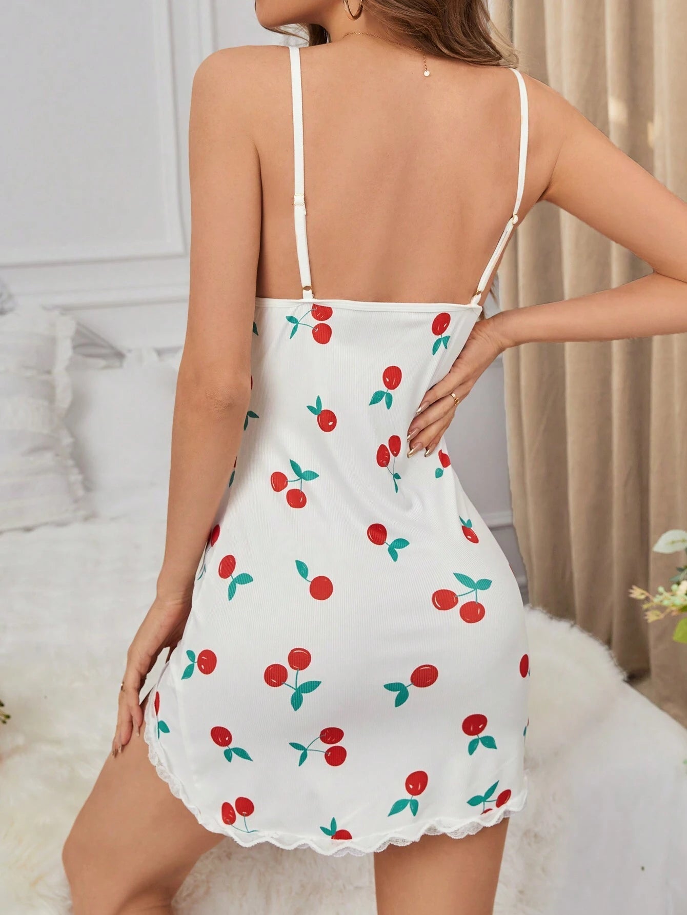Cherry Pattern Cami Sleep Dress