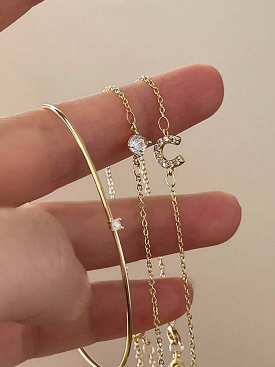 SHEIN مجموعة 3 أساور فاخرة