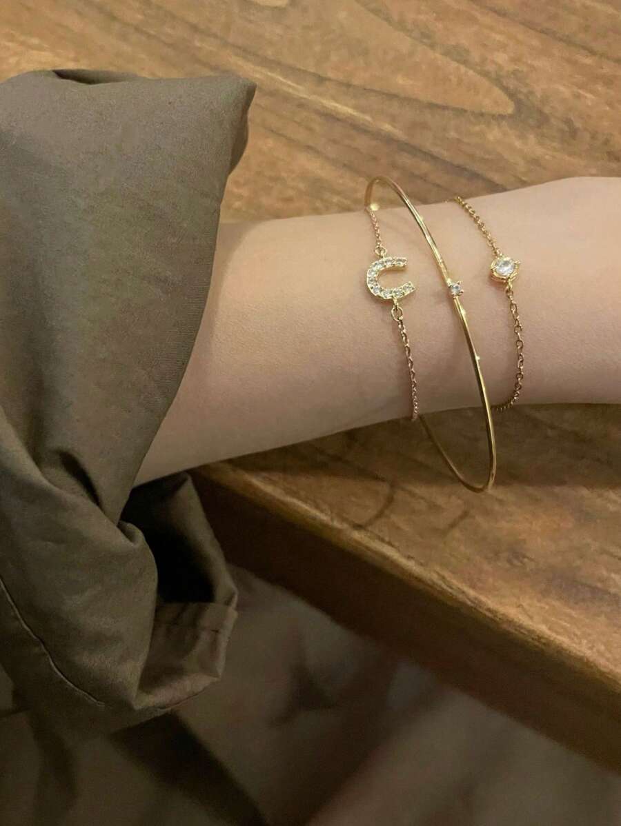 SHEIN مجموعة 3 أساور فاخرة