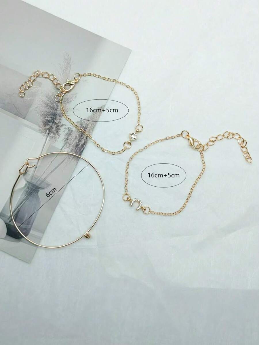 SHEIN مجموعة 3 أساور فاخرة