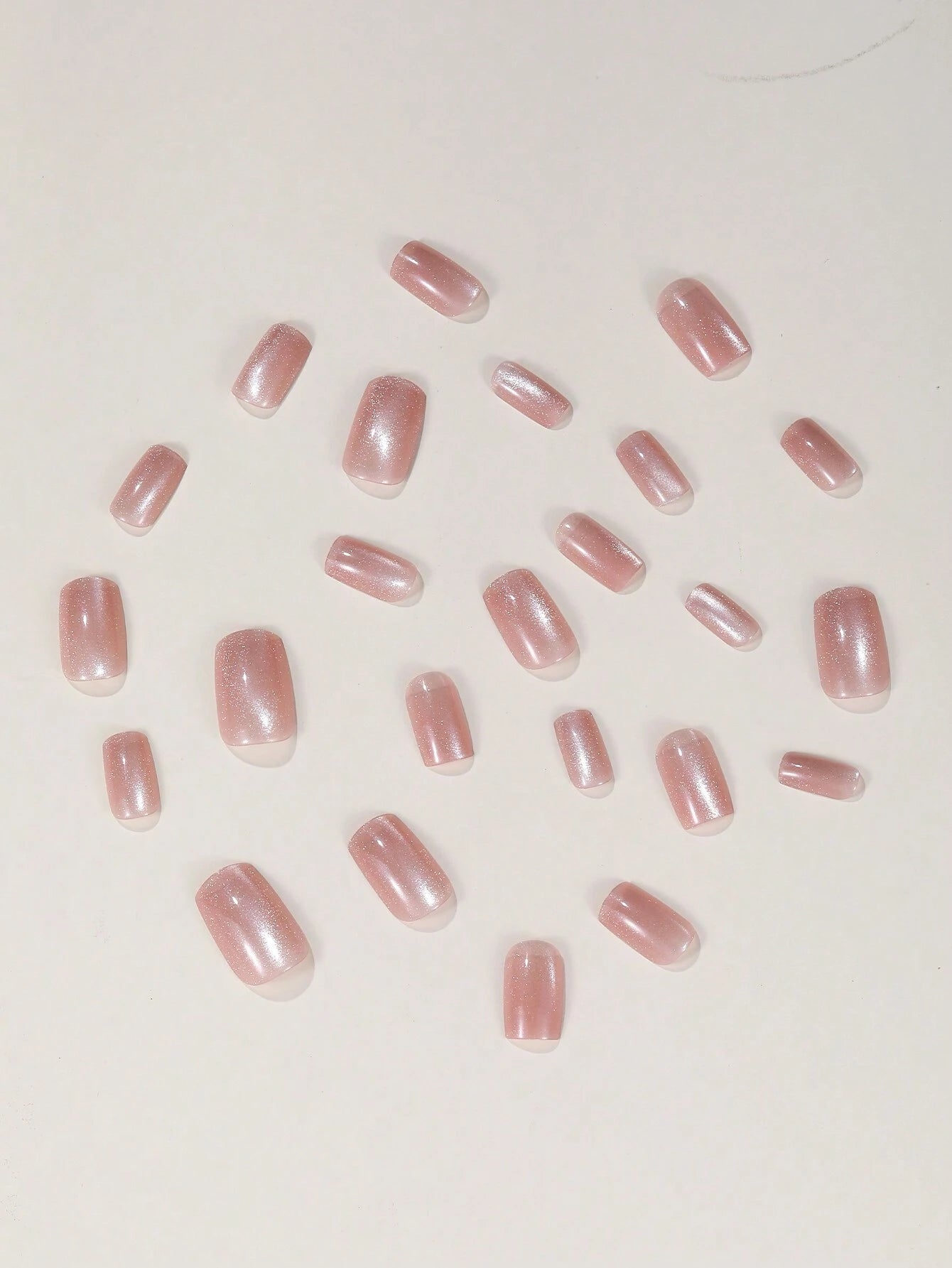 24Pcs Y2K Aesthetic Blood-Red Crystal Cat Eye Square Shaped Press on False Nails, Acrylic Full Cover Nails for Women, Suitable for Party & Daily Wear