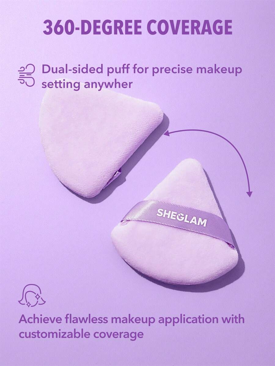 SHEGLAM إسفنجة مكياج بشكل مثلث ناعمة لتطبيق البودرة