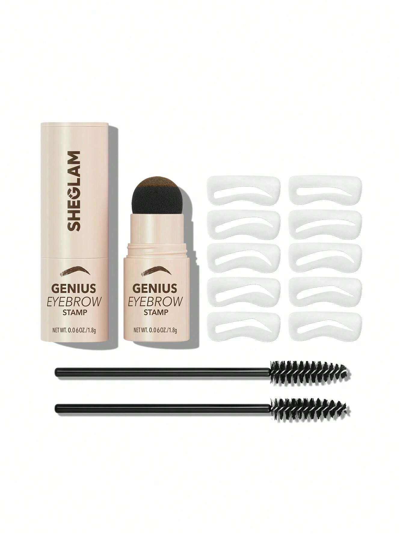 SHEGLAM Genius Eyebrow Stamp-Espresso Natural Eyebrow Powder Easy to Use One Step Eyebrow Shaping Kit Eyebrow Stencil Kit Eye Make up Black Friday Sale Eyebrow