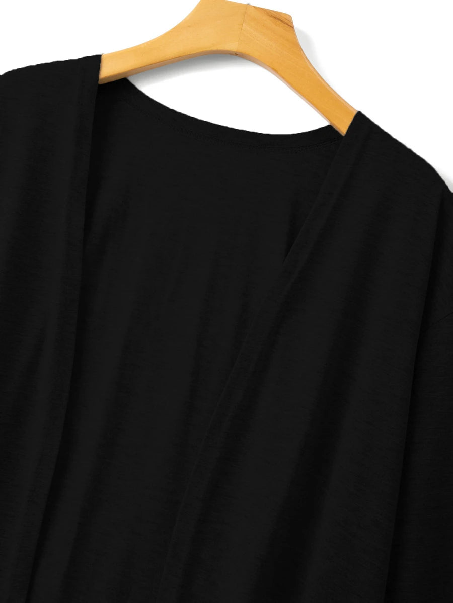 SHEIN Franclia كارديجان نسائي خفيف بلون أسود