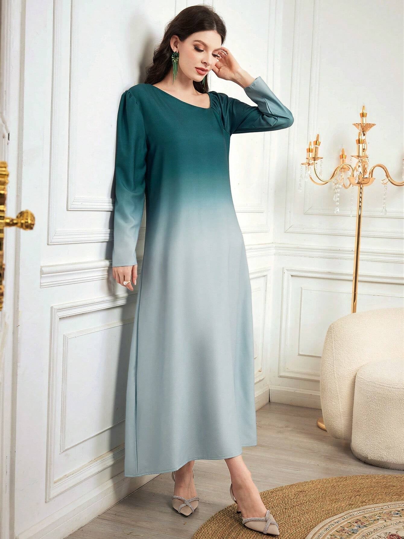 Modely Ombre Oblique Shoulder Women'S Dress