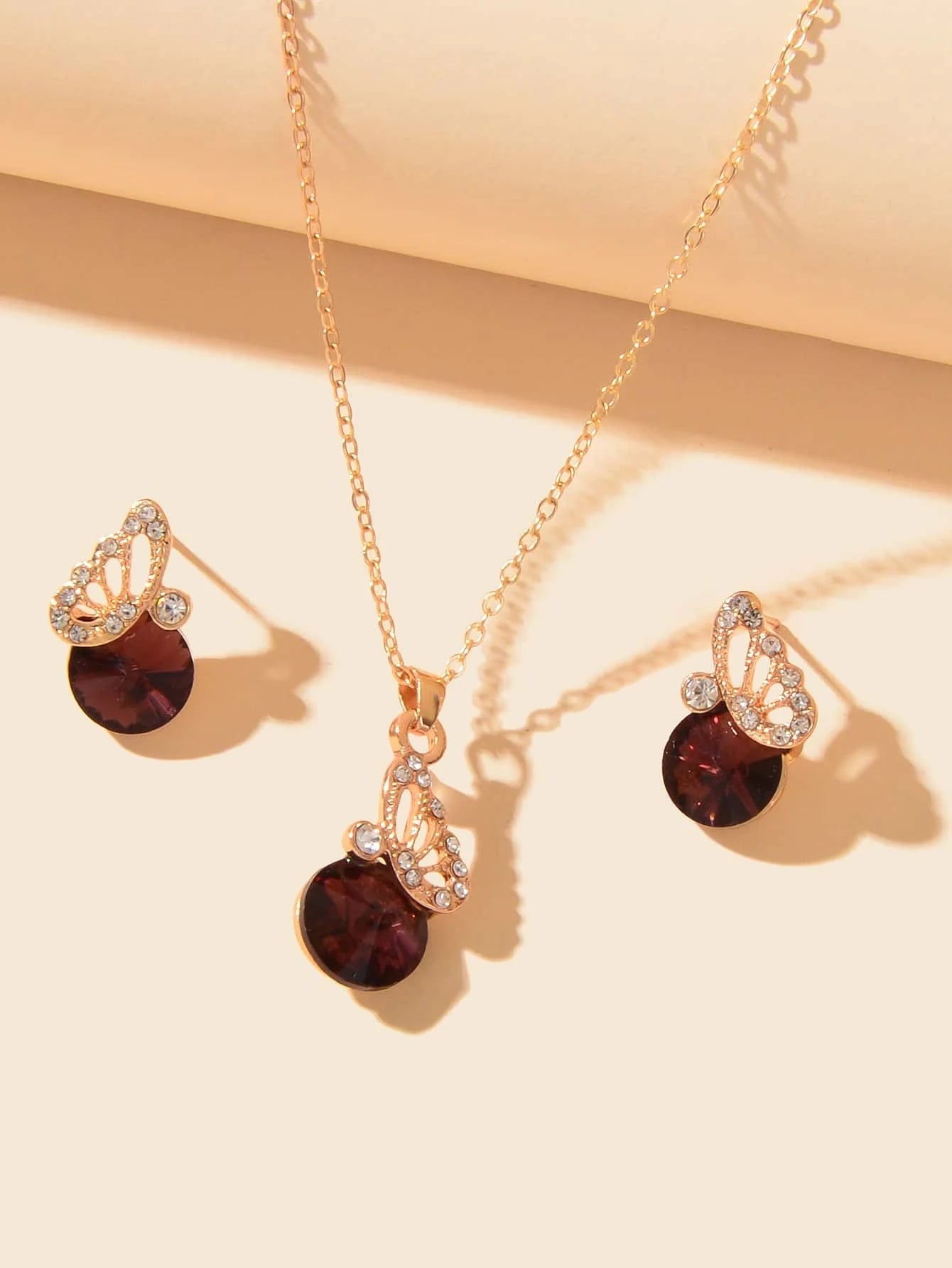 3Pcs/Set Glamorous Cubic Zirconia Water-Drop Decor Jewelry Set for Women for Daily Decoration
