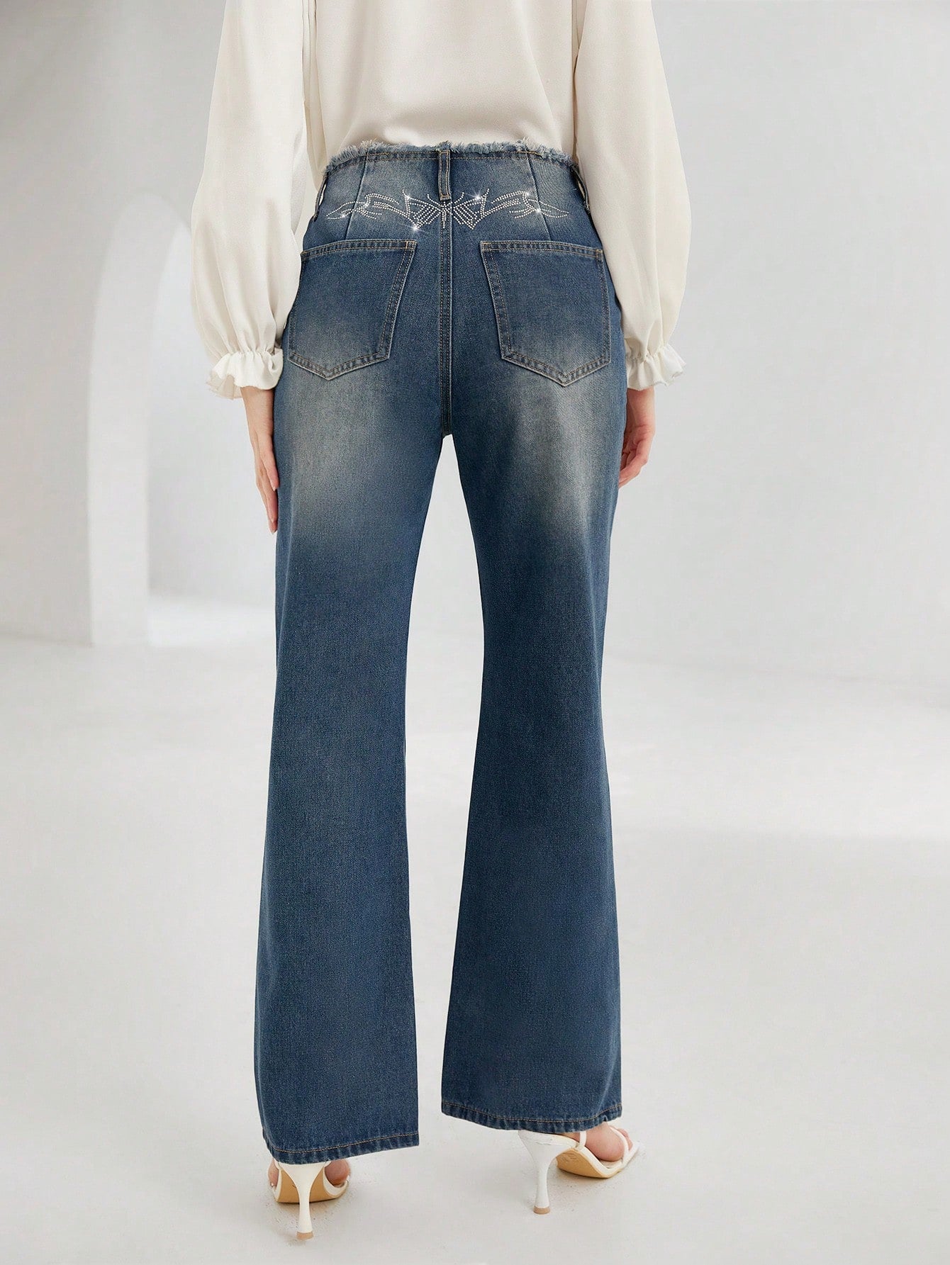 Privé Raw Trim Flare Leg Jeans