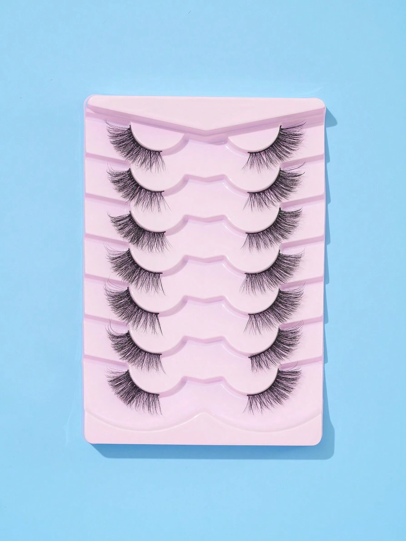 7Pairs/Set Natural Long 3D Crossed Transparent Stem False Eyelashes 5-13Mm