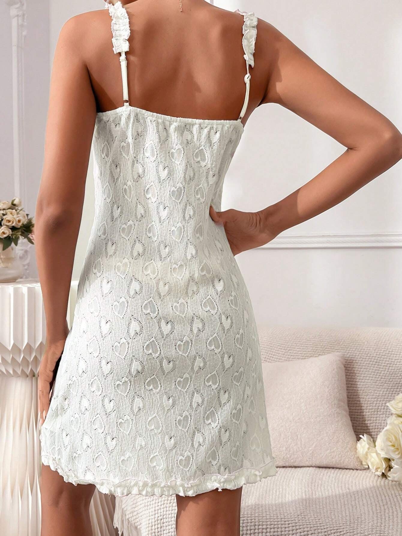 Frill Trim Lace Cami Nightdress