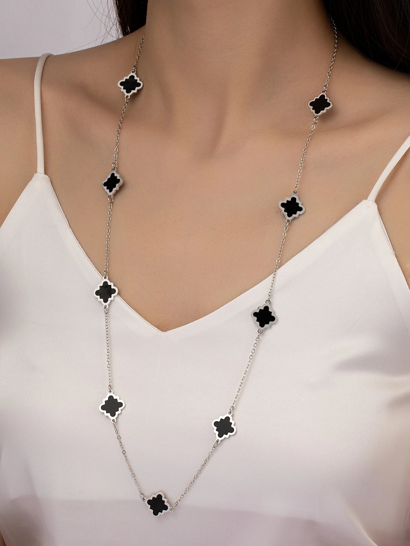 1Pc Fashion Iron Alloy Geometric Decor Long Necklace for Women for Daily Life