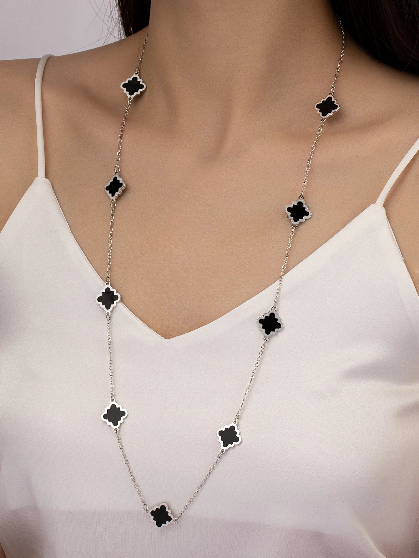 1Pc Fashion Iron Alloy Geometric Decor Long Necklace for Women for Daily Life