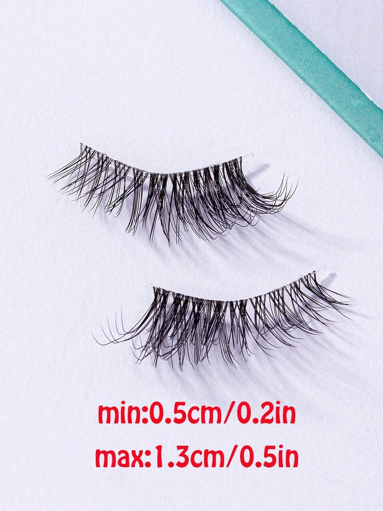 7Pairs/Set Natural Long 3D Crossed Transparent Stem False Eyelashes 5-13Mm
