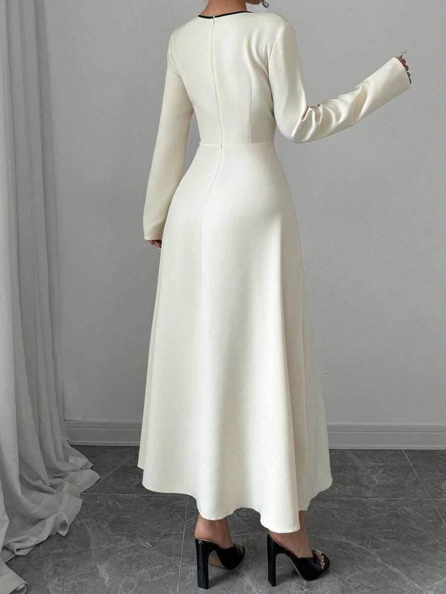 SHEIN Selianne فستان طويل بخصر فيونكة أنيق