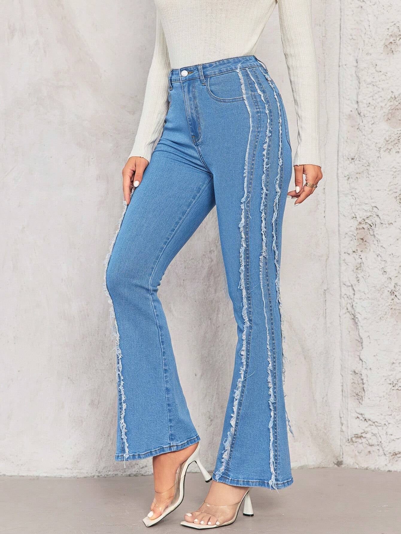 Privé Raw Trim Flare Leg Jeans