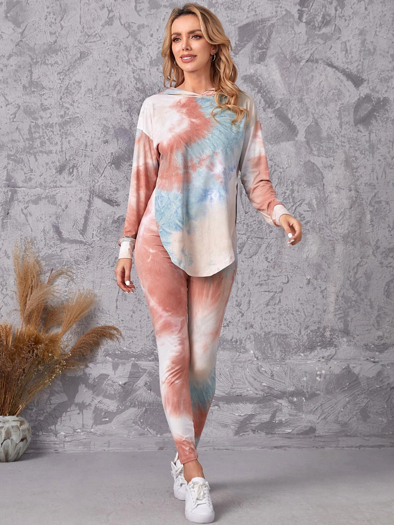 EMERY ROSE Tie Dye Hoodie and Leggings Set