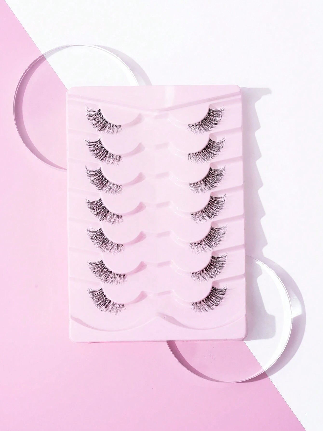 7Pairs/Set Natural Long 3D Crossed Transparent Stem False Eyelashes 5-13Mm