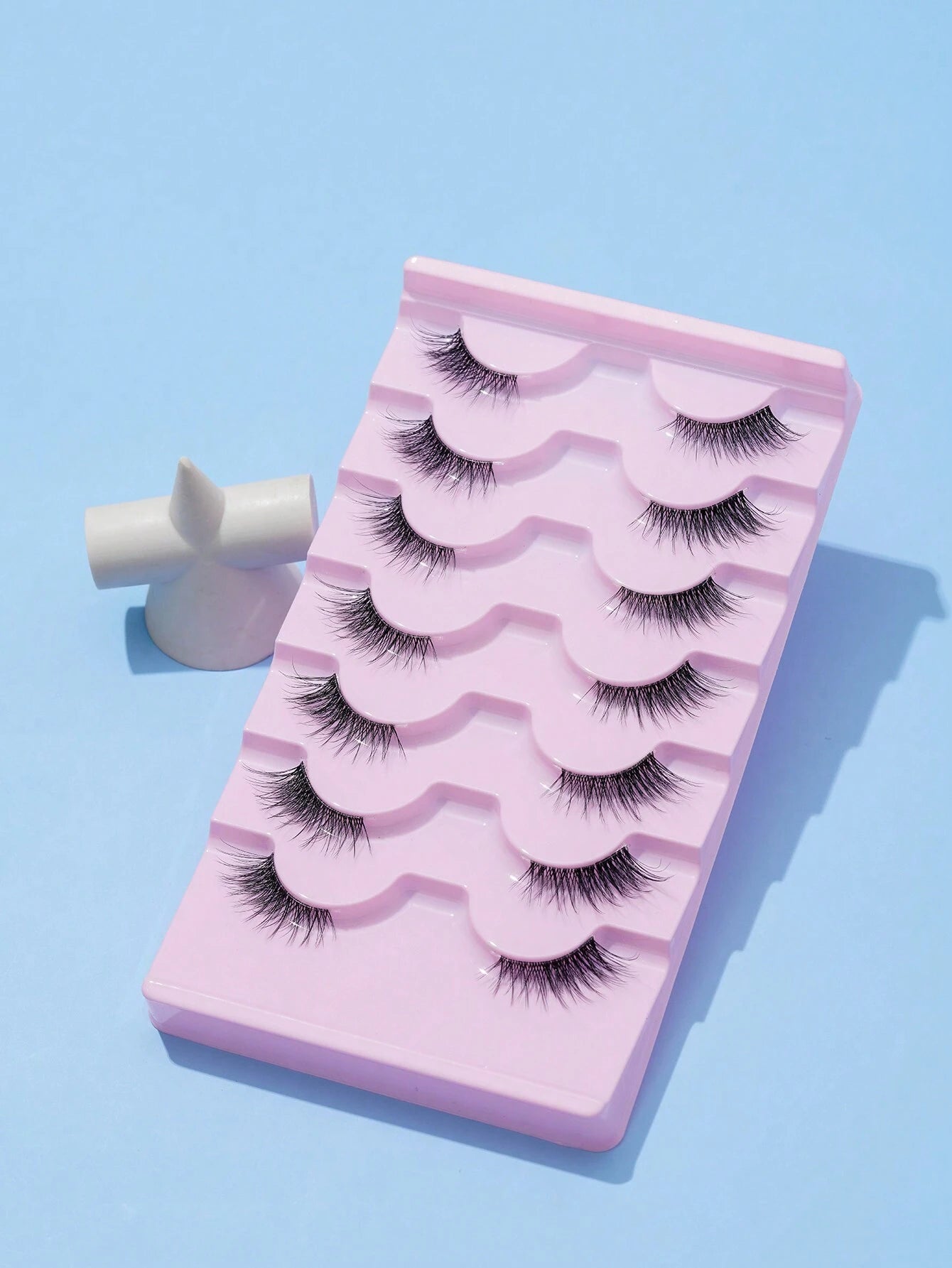 7Pairs/Set Natural Long 3D Crossed Transparent Stem False Eyelashes 5-13Mm