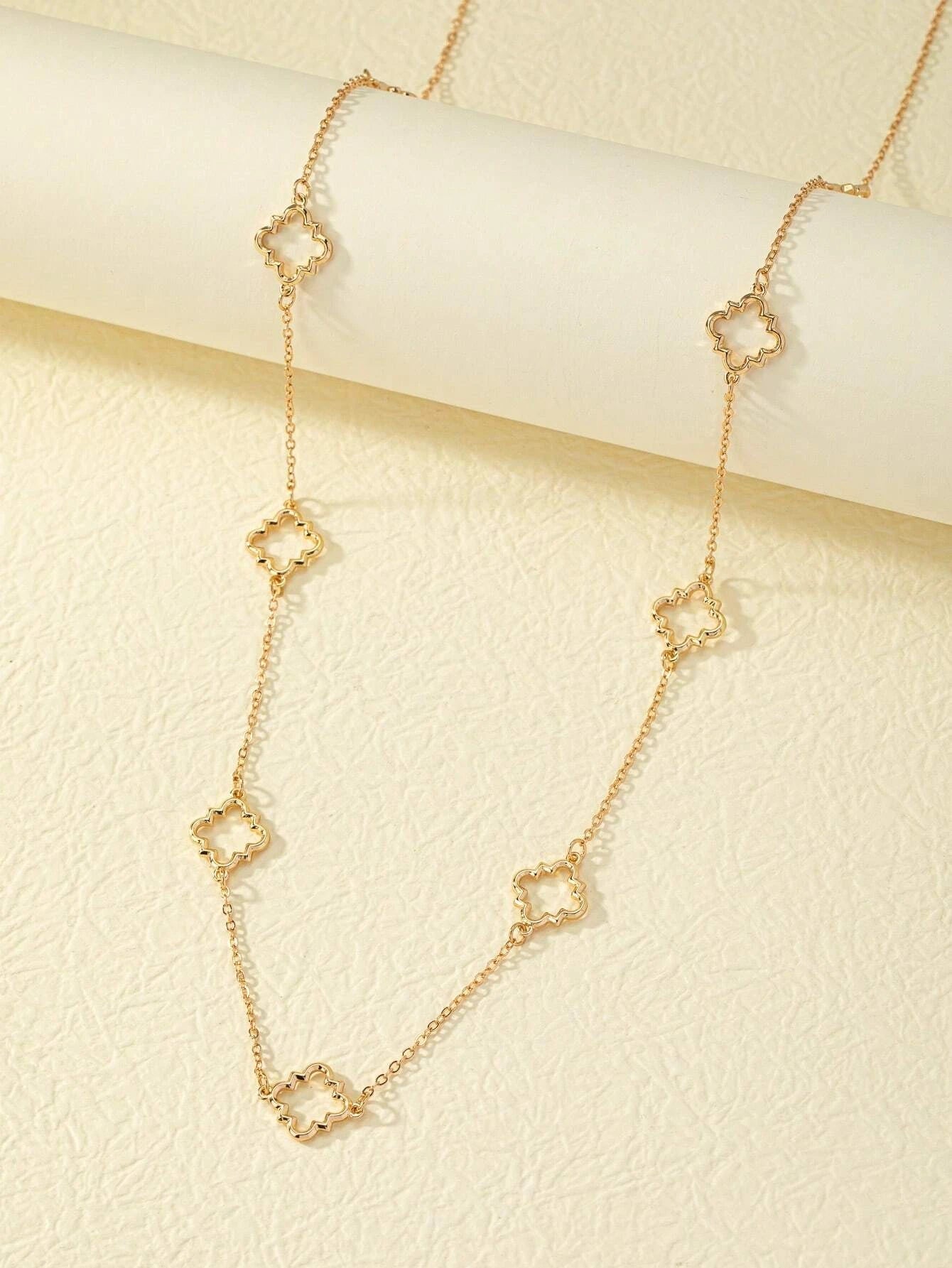 1Pc Fashion Iron Alloy Geometric Decor Long Necklace for Women for Daily Life