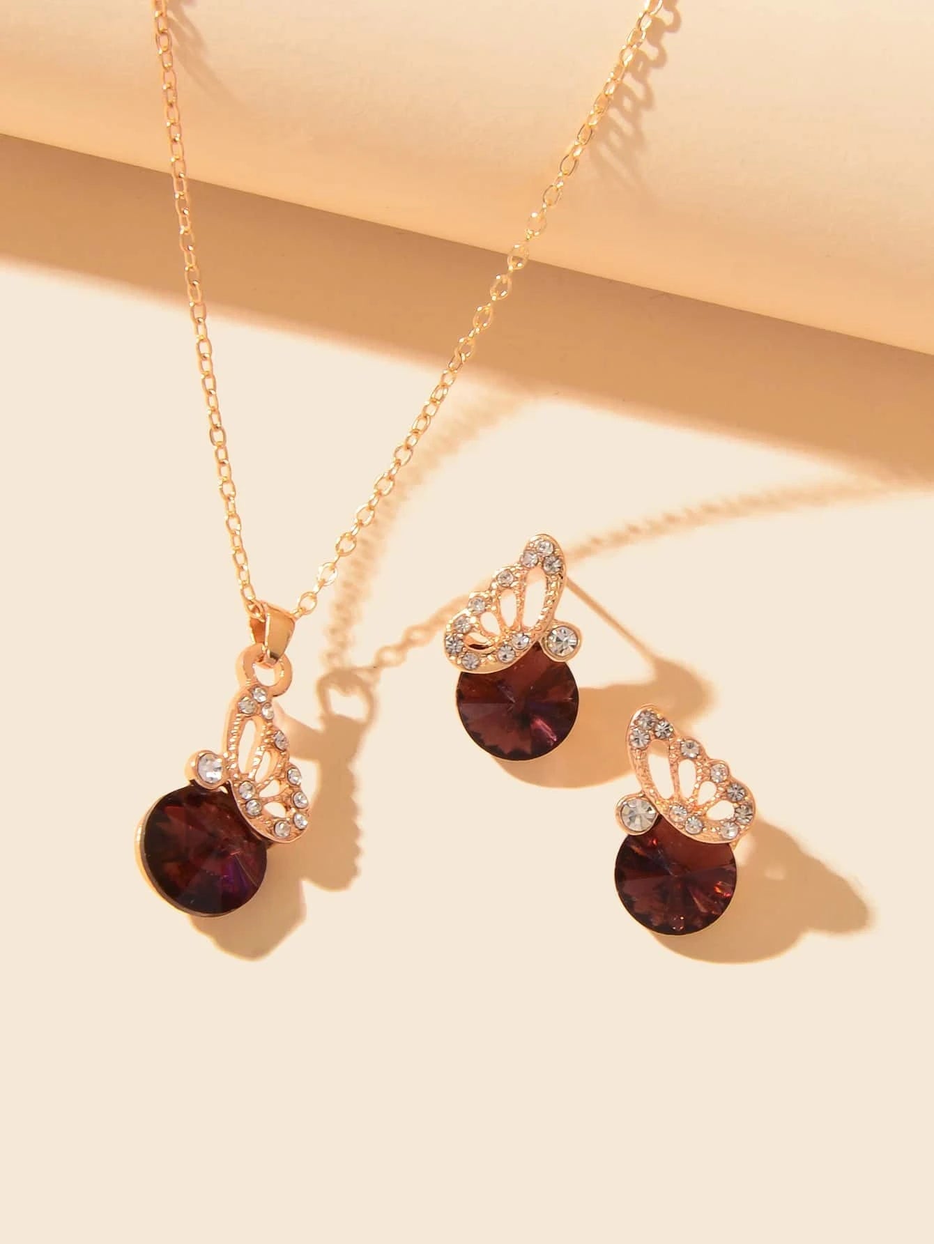3Pcs/Set Glamorous Cubic Zirconia Water-Drop Decor Jewelry Set for Women for Daily Decoration