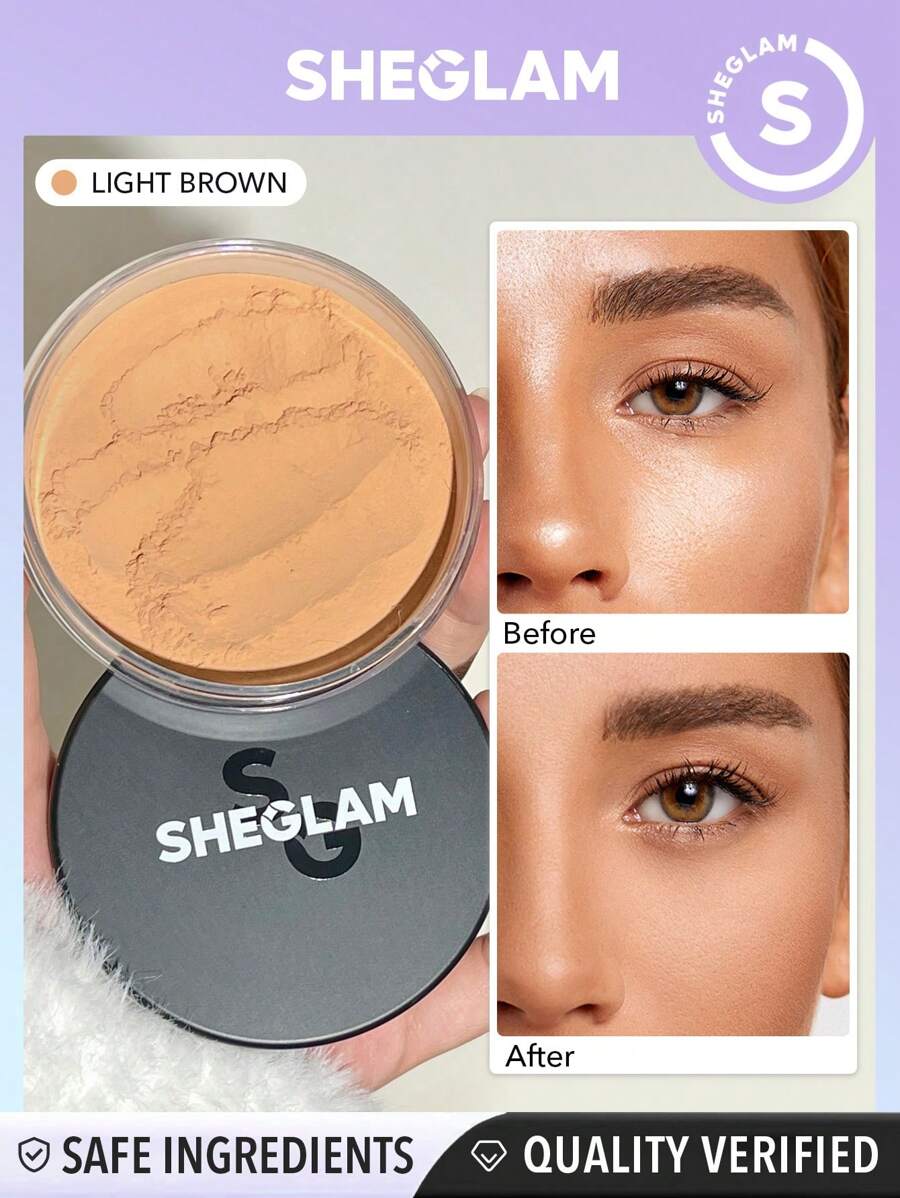SHEGLAM بودرة تثبيت مخبوزة متوهجة بني فاتح