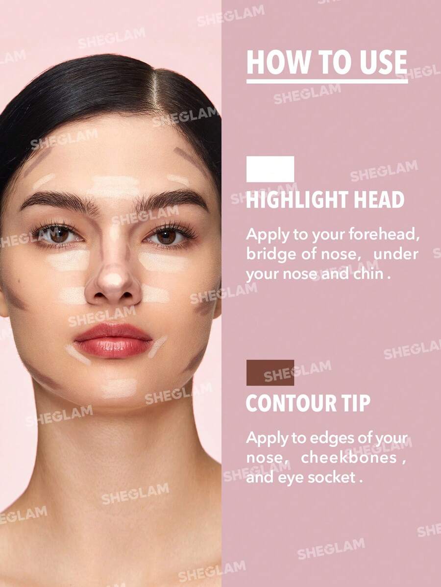 SHEGLAM Fine Line 2-in-1 Nose Contour & Highlight قلم تحديد الأنف