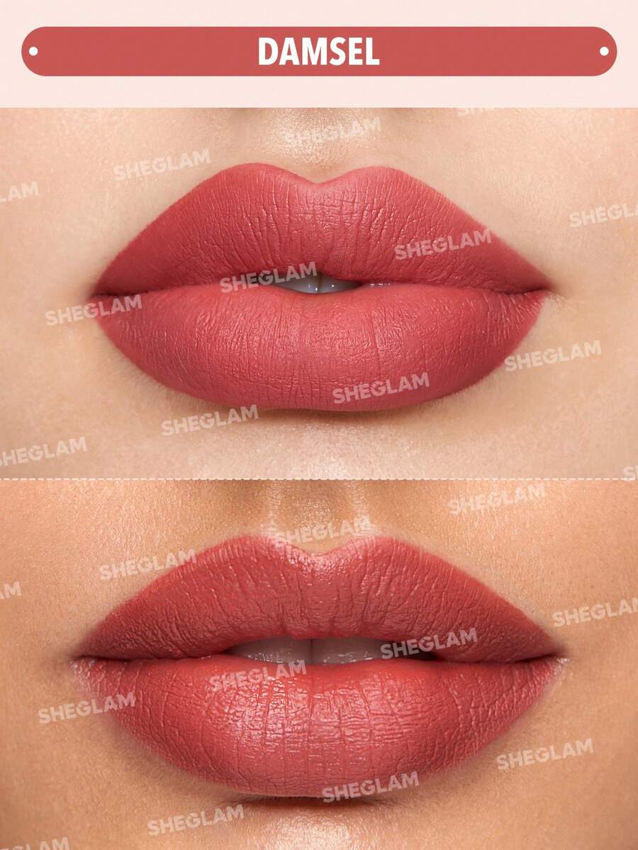 SHEGLAM أحمر شفاه سائل فاتح مطفي - دامسل الطويل الأمد عالي الصباغة مغذي بزيت دوار الشمس