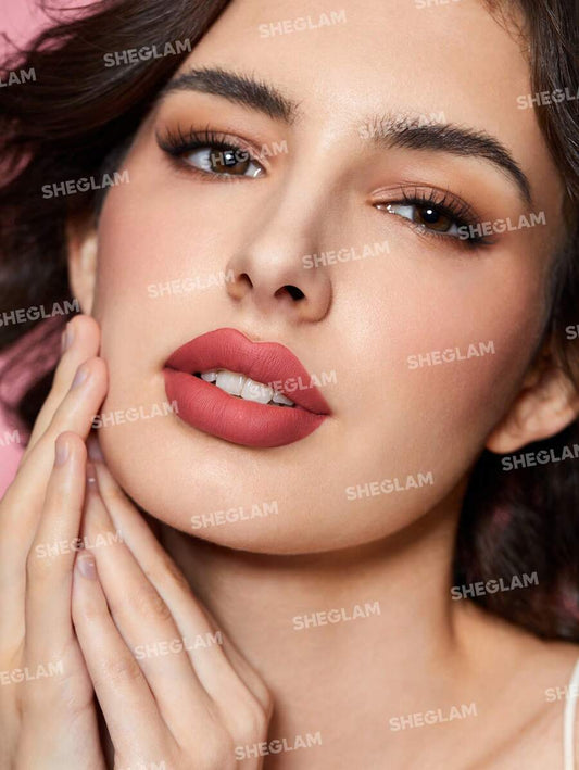 SHEGLAM أحمر شفاه سائل فاتح مطفي - دامسل الطويل الأمد عالي الصباغة مغذي بزيت دوار الشمس