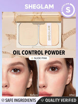 SHEGLAM Oil Control Powder بودرة مضغوطة بلون وردي فاتح