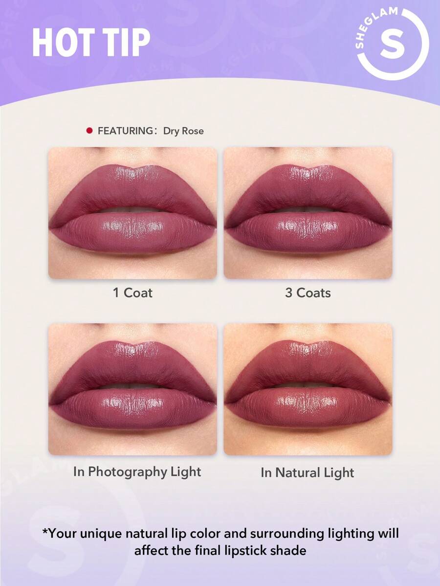 SHEGLAM أحمر شفاه كريمي مرطب ومغذي طبيعي