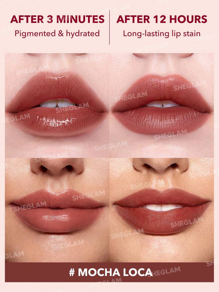 SHEGLAM خذ Hint Lip Tint-Mocha Loca عيد الميلاد شتاء عيد الشكر مكياج حفلات