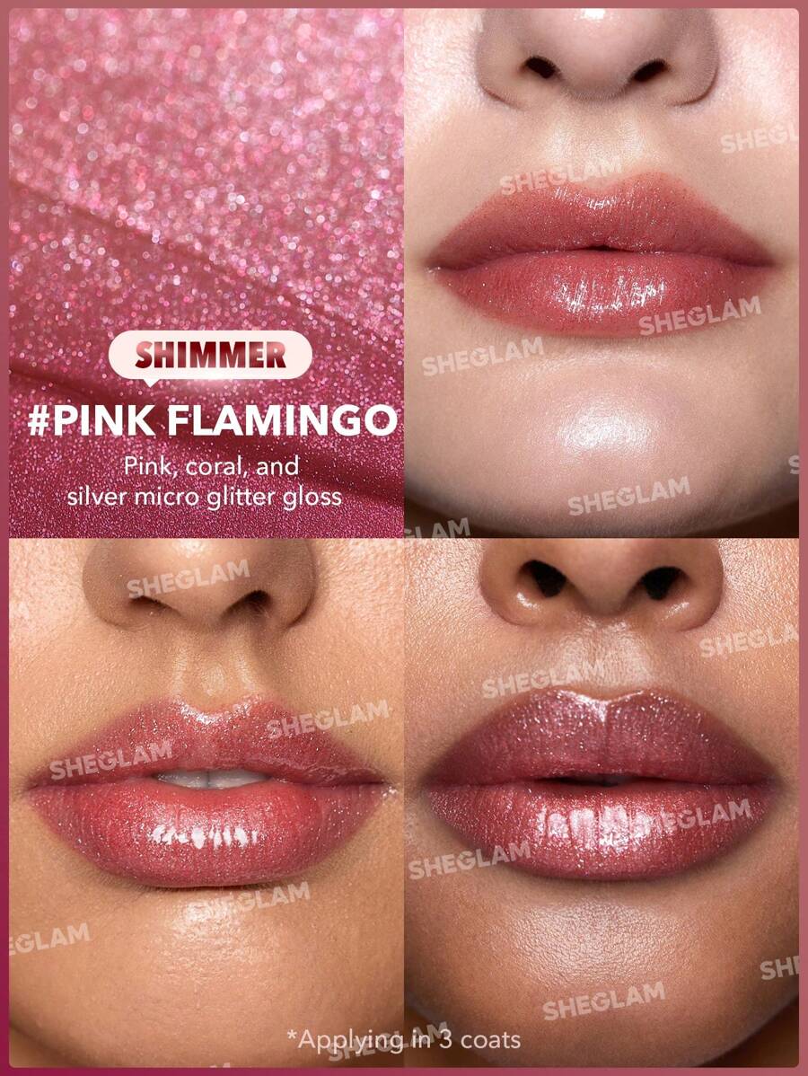 SHEGLAM مرطب الشفاه اللامع المثالي -Pink Flamingo