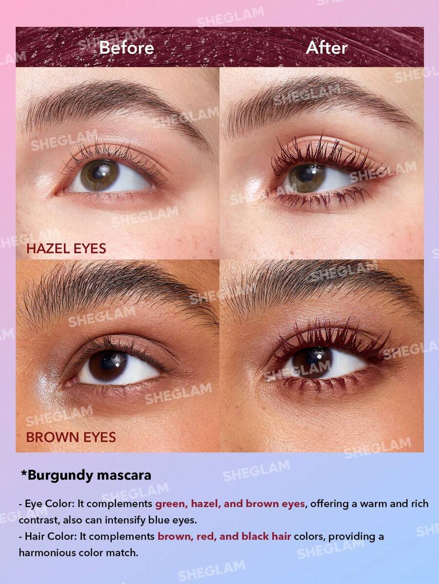 SHEGLAM All-In-One Volume & Length Burgundy ماسكارا