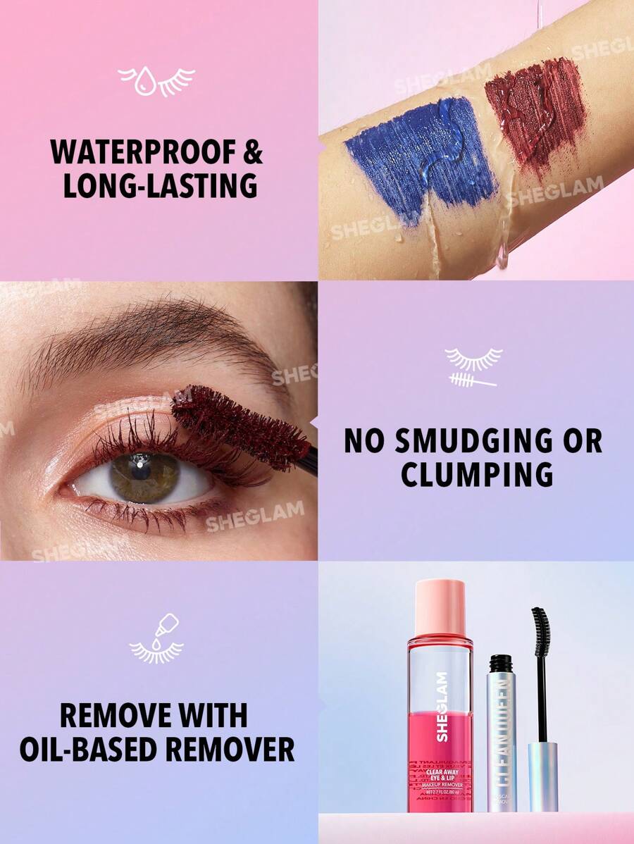 SHEGLAM All-In-One Volume & Length Burgundy ماسكارا