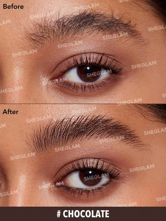 SHEGLAM جل حواجب ملون شوكولاتة بألياف طويلة الأمد