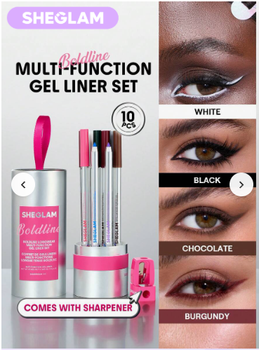 SHEGLAM Boldline طقم محدد عيون جل طويل الأمد