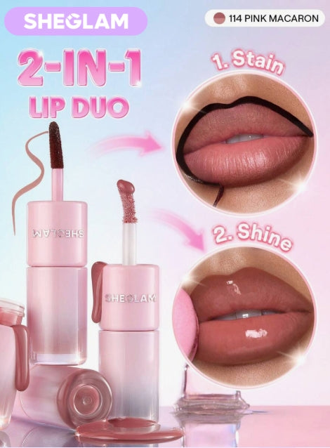 SHEGLAM Line To Shine ثنائي تينت شفاه وملمع