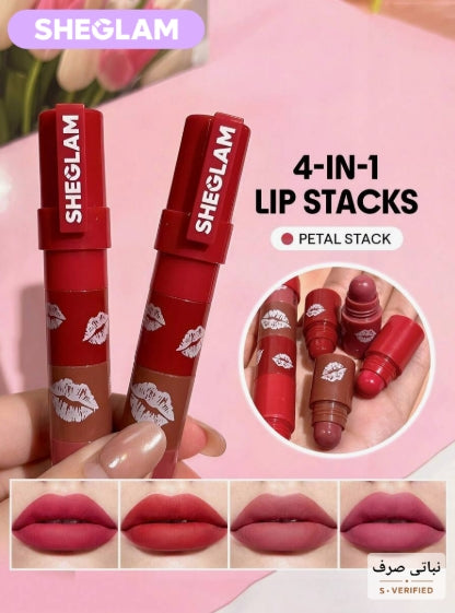 SHEGLAM Petal Stack أحمر شفاه بتركيبة غير لامعة وثابتة