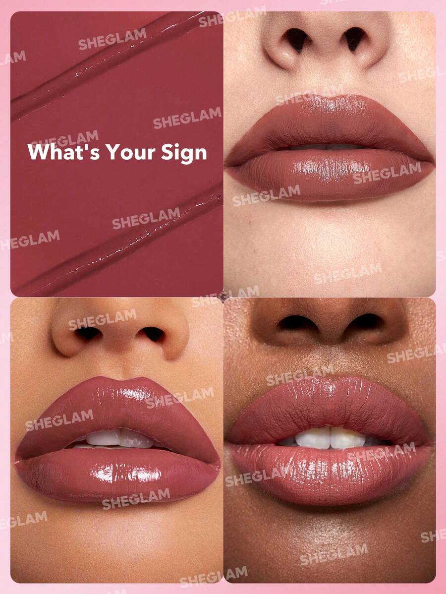 SHEGLAM أحمر شفاه كريم آلور -What'S Your Sign 8 الوان أحمر شفاه مرطّب يمنح تألقًا للشفاه، ثم نوّعيها بأساس من العناصر الغذائية الطبيعية المرطّبة