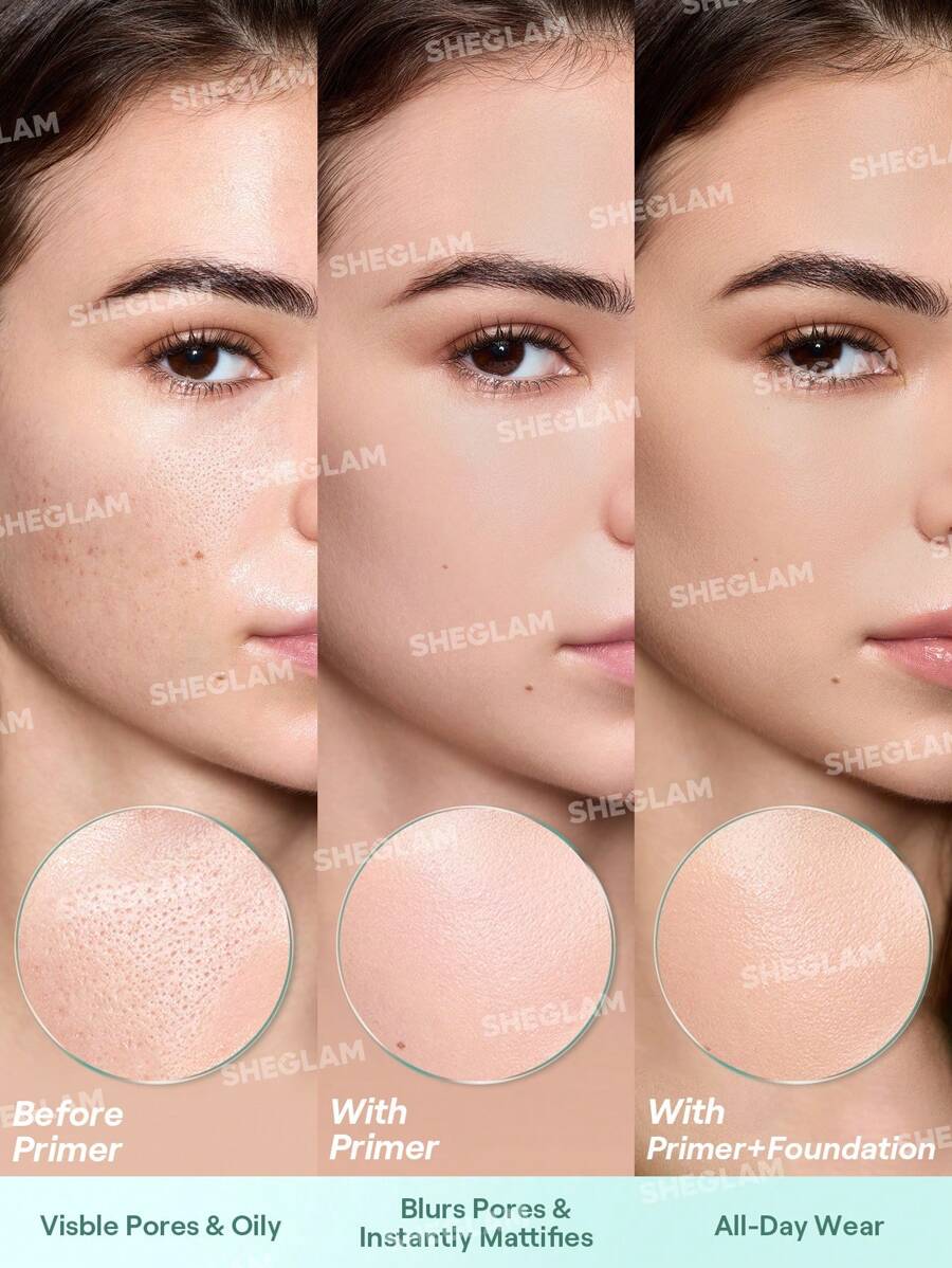 SHEGLAM جل خفيف بلون بيج يساعد على تصغير مظهر المسام