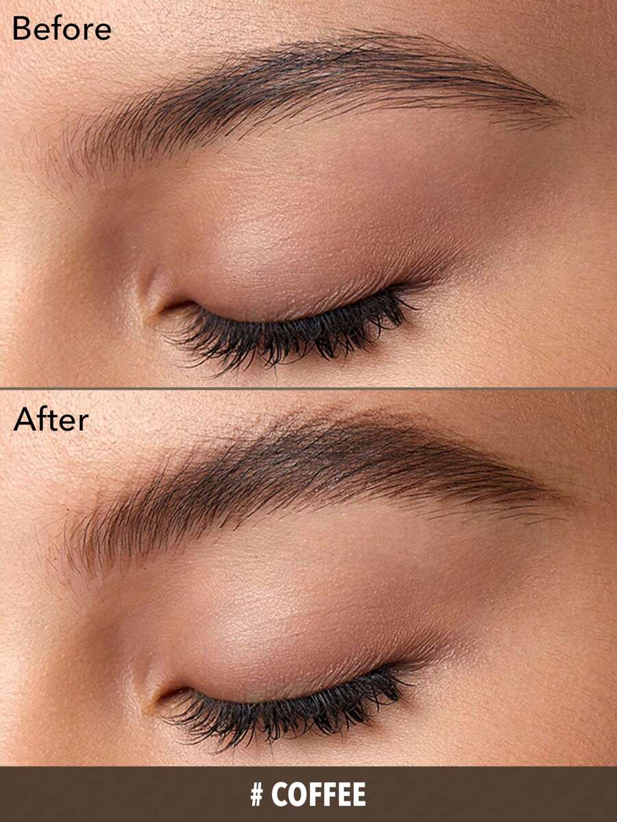 SHEGLAM قلم حواجب رفيع مزدوج الرأس - قهوة للمكياج الحواجب الثابت والممتد الأمد المضاد للتلطخ، مع رأس حواجب مثلث مميز