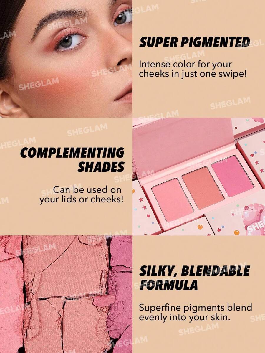 SHEGLAM Sweet Cheeks Blush Trio أحمر خدود ثلاثي بتركيبة ناعمة