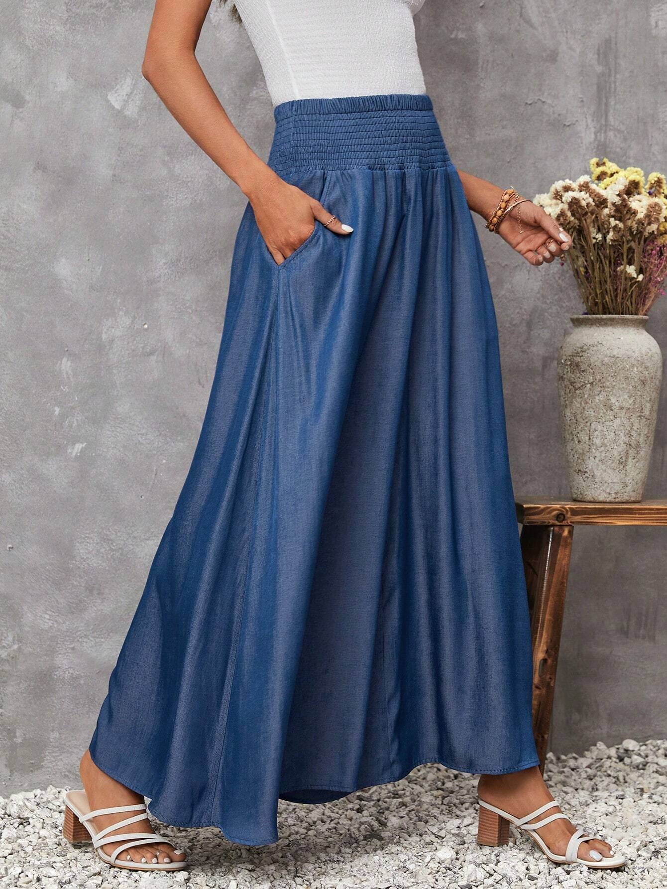 LUNE Solid Wide Leg Pants