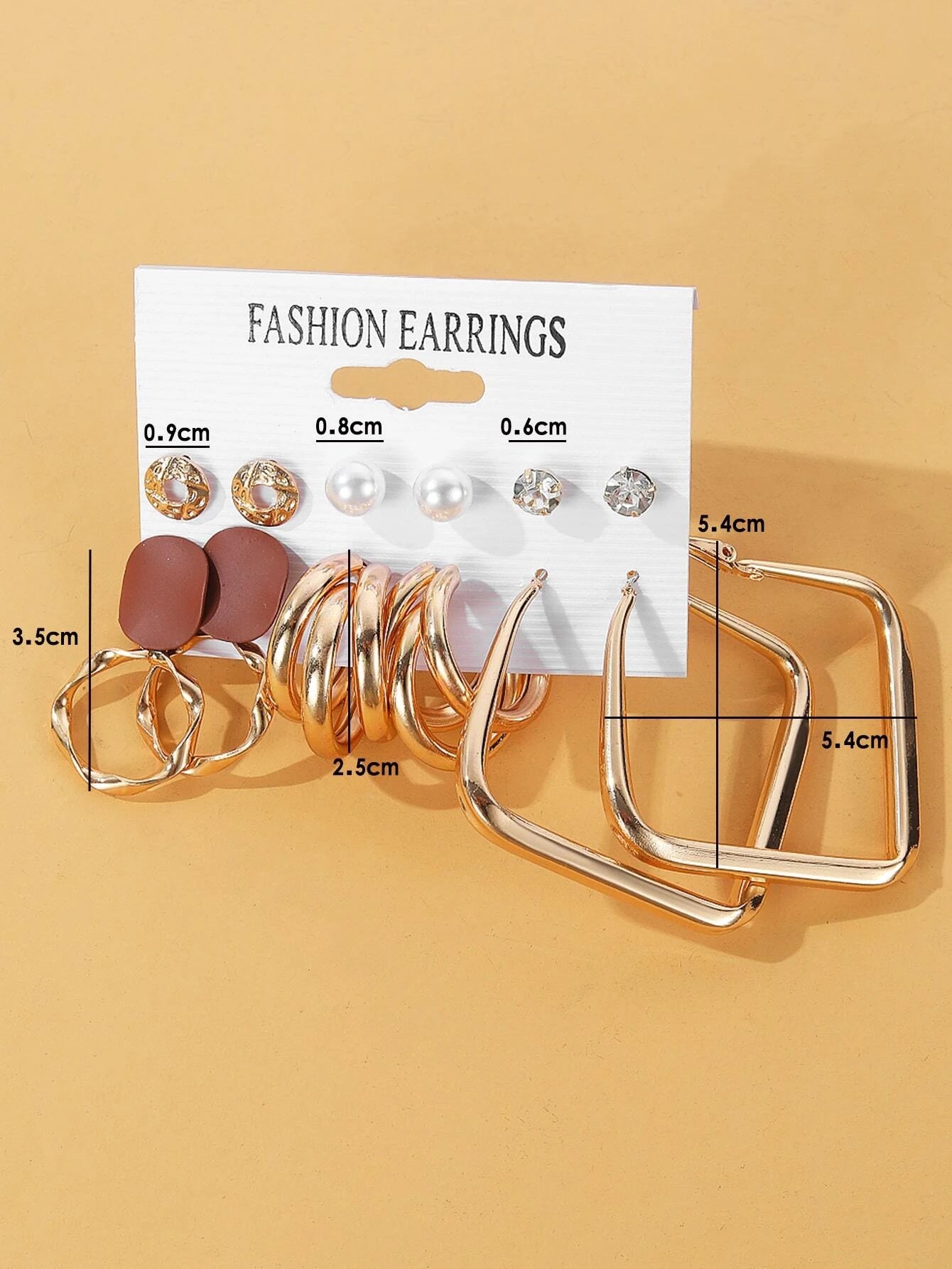 6Pairs Faux Pearl Decor Earrings