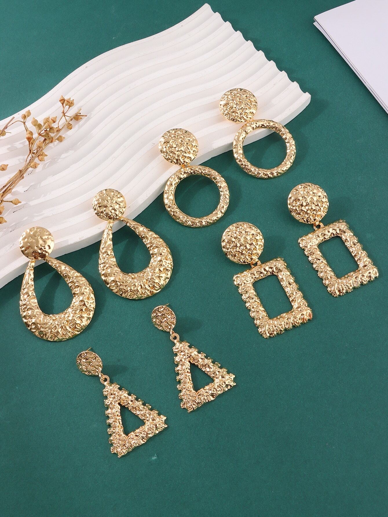 4Pairs Bold Statement Earrings