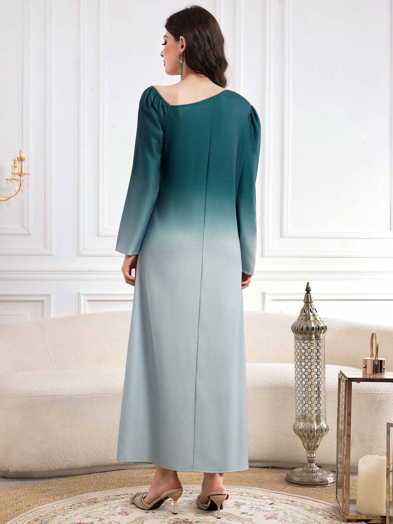 Modely Ombre Oblique Shoulder Women'S Dress