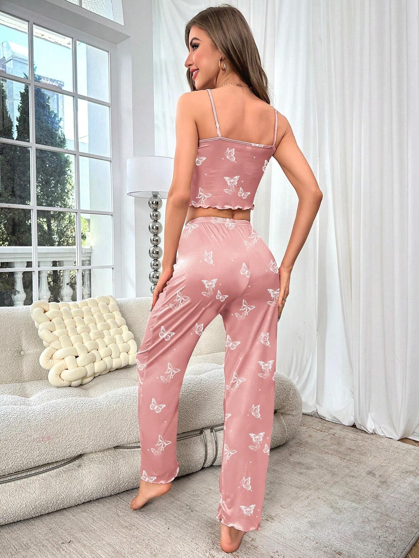 Butterfly Print Cami Top & Pants PJ Set