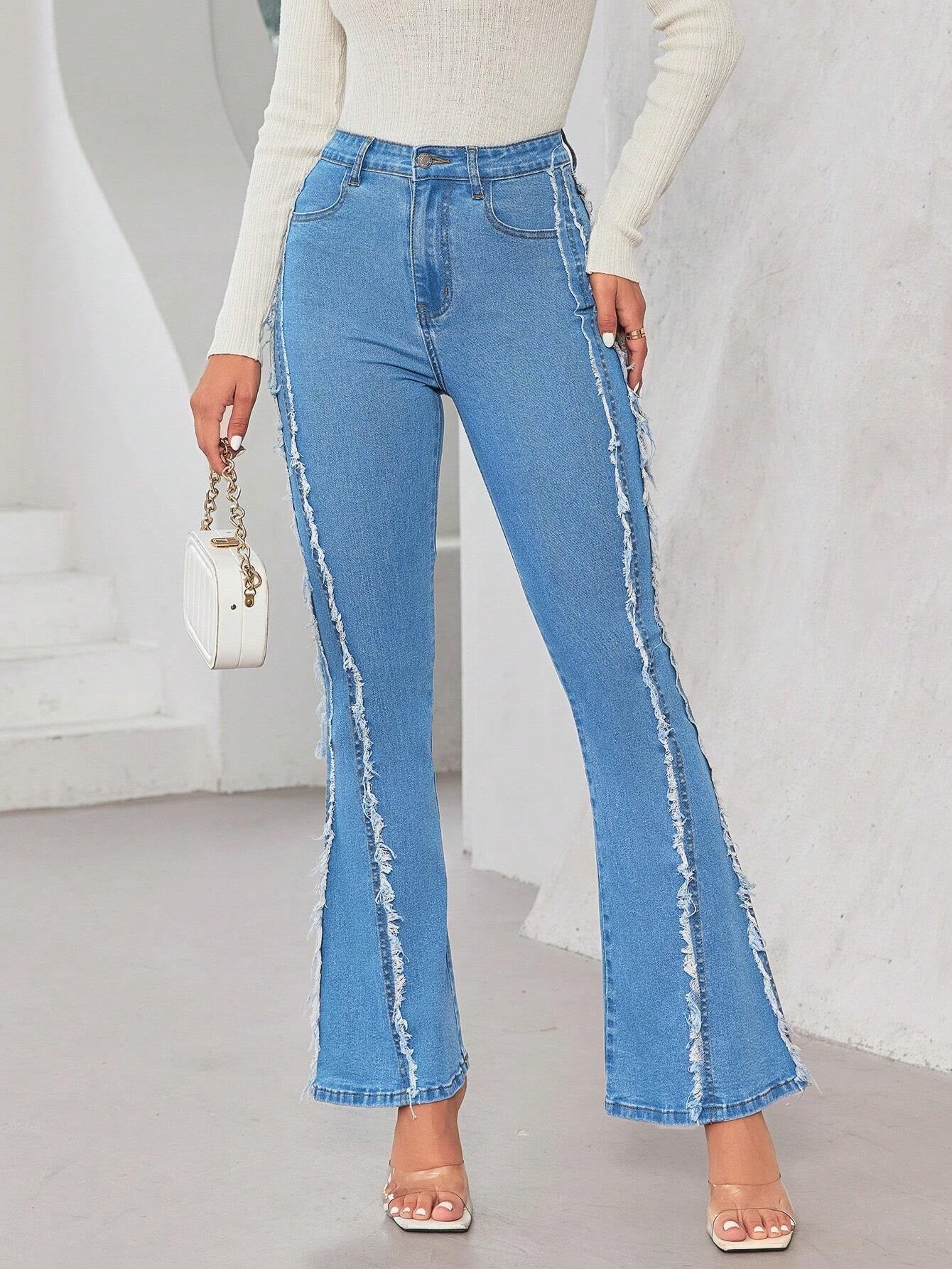 Privé Raw Trim Flare Leg Jeans