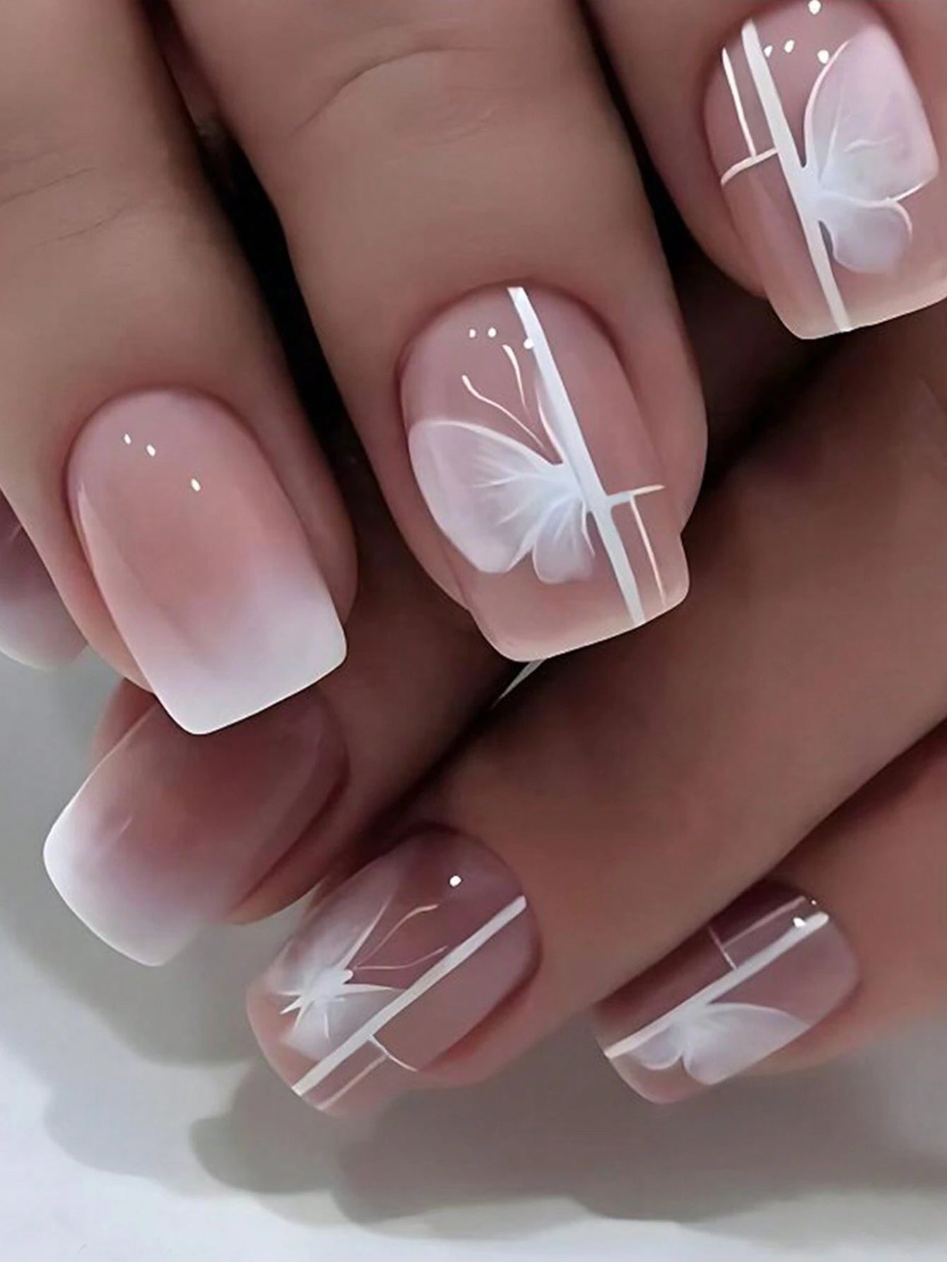 24Pcs Short Minimalist Solid Color False Nails Set for Nail Art Including Red Nails, 1Pc Jelly Glue and 1Pc Nail File
