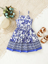 Girls' Digital Print Spaghetti Strap Dress