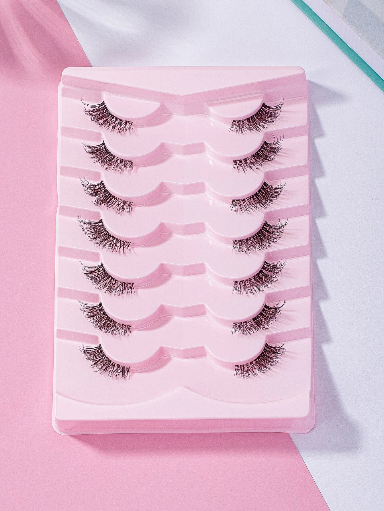 7Pairs/Set Natural Long 3D Crossed Transparent Stem False Eyelashes 5-13Mm